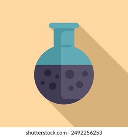 Simplistic illustration of a chemistry flask with a shadow, perfect for educational content