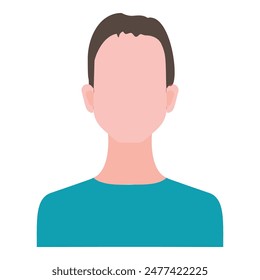 A simplistic illustration of a mans face in a flat, two-dimensional style.