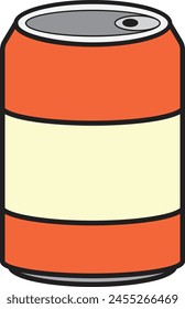 a simplistic illustration of a soda can, predominantly orange in color with a contrasting white label in the center
