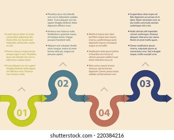 Simplistic infographic design with waving arrow shapes