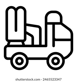 Simplistic line art design of a forklift, suitable for various industrial themes