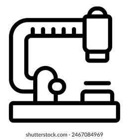 Simplistic line art icon of a sewing machine, ideal for crafting and tailoring themes