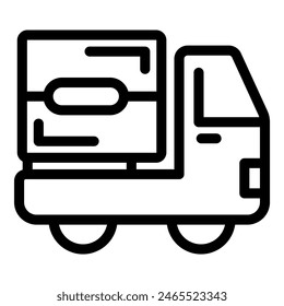 Simplistic line art illustration of a delivery truck, perfect for logistics and delivery service themes