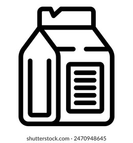 Simplistic line art illustration of a milk carton, perfect for use in various design projects