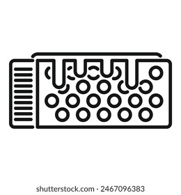 Simplistic line art of a musical keyboard icon