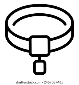 Simplistic line art of a pet collar suitable for various design needs