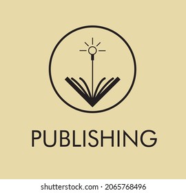 simplistic line art publishing vector logo desing 