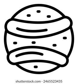 Simplistic line drawing of a burger in black and white, ideal for menu designs and food icons