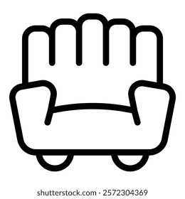 Simplistic line drawing of a hand icon, perfect for web and app interfaces