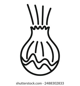 Simplistic line drawing of a light bulb in monochrome, suitable for various design uses