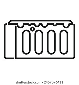 Simplistic line drawing of a mattress, ideal for icons or instructional graphics