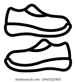 Simplistic line drawing of a pair of sneakers suitable for graphics and logo design