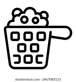 Simplistic line drawing of a popcornfilled cup, suitable for various design needs