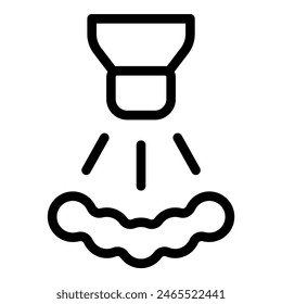 Simplistic line drawing of a saltshaker dispensing salt, ideal for icons or minimalist designs