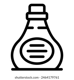 Simplistic line drawing of a sauce bottle, perfect for menu designs and food illustrations