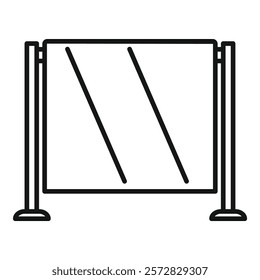 Simplistic line drawing of a standalone whiteboard or sign for custom messages or advertisements