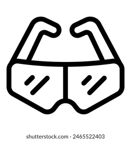 Simplistic line drawing of sunglasses, great for icons or minimalist designs