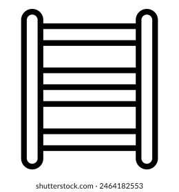 Simplistic line icon of a ladder in black and white for easy integration in various designs