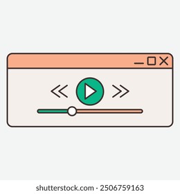 A simplistic media player interface with play button and slider.