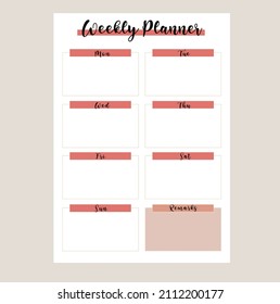 Simplistic Minimal daily planner weekly planner bullet journal