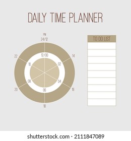 Simplistic Minimal daily time planner bullet journal