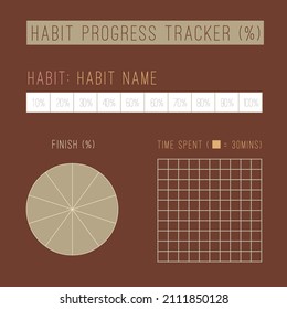 Simplistic Minimal habit tracker progress planner bullet journal