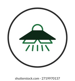 Una representación gráfica simplista y moderna de una lámpara, centrada en principios de diseño minimalista. Sus líneas limpias y Formas geométricas lo hacen apto para diversos proyectos de diseño, desde el interior