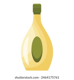 Simplistic modern illustration of a bottle of olive oil in a flat design style