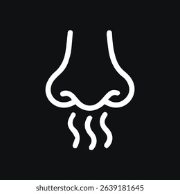 A simplistic representation of the human nose, showcasing the sense of smell and aromatic detection.
