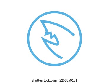 Simplistic shark logo vector design