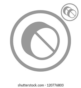 Simplistic single color pill icon, vector.