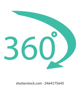 A simplistic turquoise icon illustrating a 360degree view concept