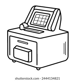 Simplistic vector depiction of a cashier machine outline, perfect for financial graphics.