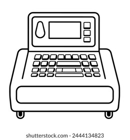 Simplistic vector depiction of a cashier machine outline, perfect for financial graphics.