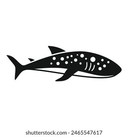 Simplistic vector design of a shark silhouette in black on a white background