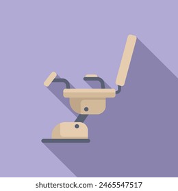 Simplistic vector illustration of a dentist chair in flat design style with shadow