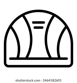 Simplistic vector illustration of a knit beanie hat in black and white, suitable for various design uses