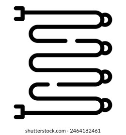 Simplistic vector illustration of a towel warmer rack, suitable for interior design themes