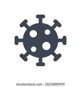 Simplistic Virus Particle Icon Isolated On White Background