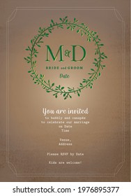 Simplistic wedding invite with neutral colours