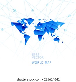 Simplistic world map. Eps8. RGB. Organized by layers. Global colors. Gradients used.