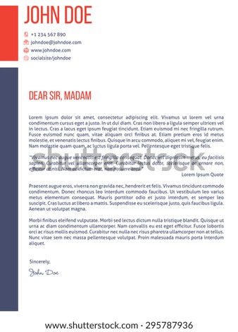 simplistic yet modern cover letter curriculum のベクター画像素材