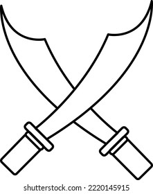 Simplle sword cartoon illustration on white background..eps
