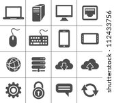 Simplus series icon set. Network and mobile devices. Network connections