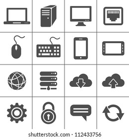 Simplus series icon set. Network and mobile devices. Network connections