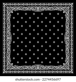 Simply Bandana decorated with white geometric ornament lines that can be applied to fabrics of various colors