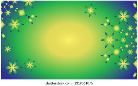 Simply beautiful spring and summer green vector mandala background template