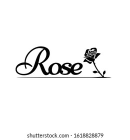 simply beauty word of rose letter vector illustration 