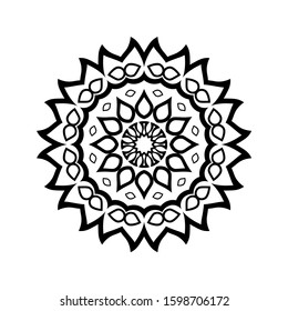 Simply black floral vector mandala