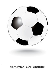 simply black and white soccerball, football